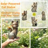 Cat Statues for Outside Garden Decor with Butterfly Solar Lights