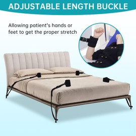 Medical Restraints with Quick Release Buckles, Bed Restraints Belts for Wrists and Ankles, Limb Holder Movement Limited Ties for Hands or Legs, Extended Straps For King Size Bed (4Pcs)