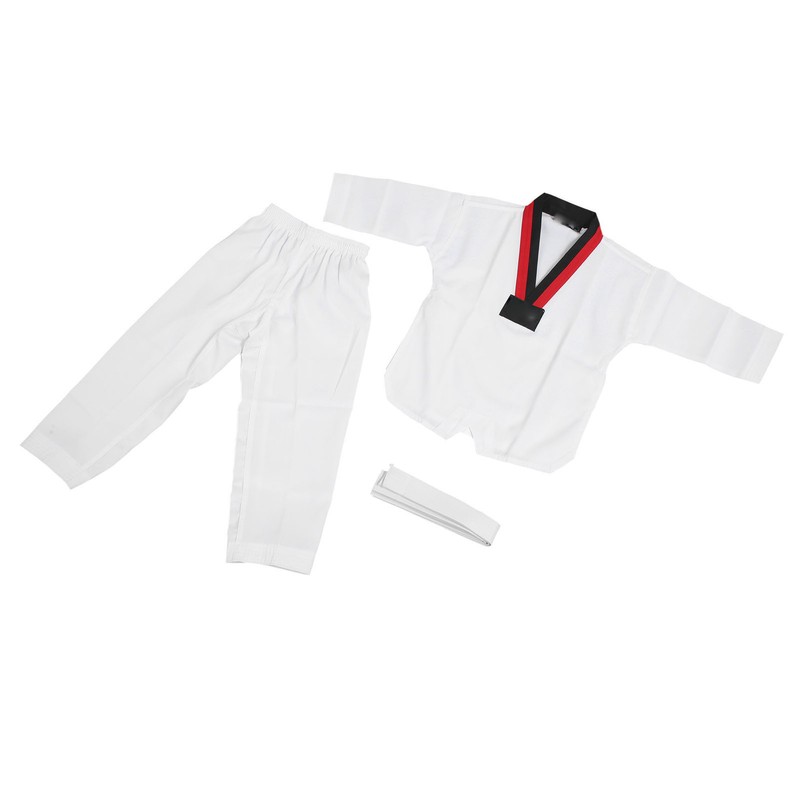Kids Taekwondo Uniform with Belt Polyester and Cotton Breathable Soft