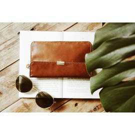 Gusti Rani Leather Wallet Purse Clutch Women's Vintage Leather Brown