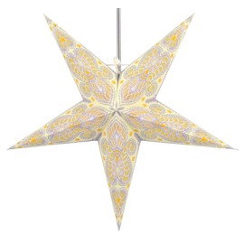 Guru-Shop Foldable Advent Luminous Paper Star, Christmas Star Silijan, Star Window Decoration, 5 Tips