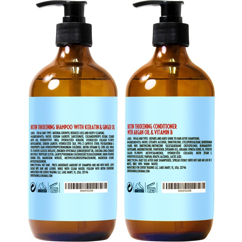Biotin Shampoo and Conditioner Set - Volume Boosting Formula for