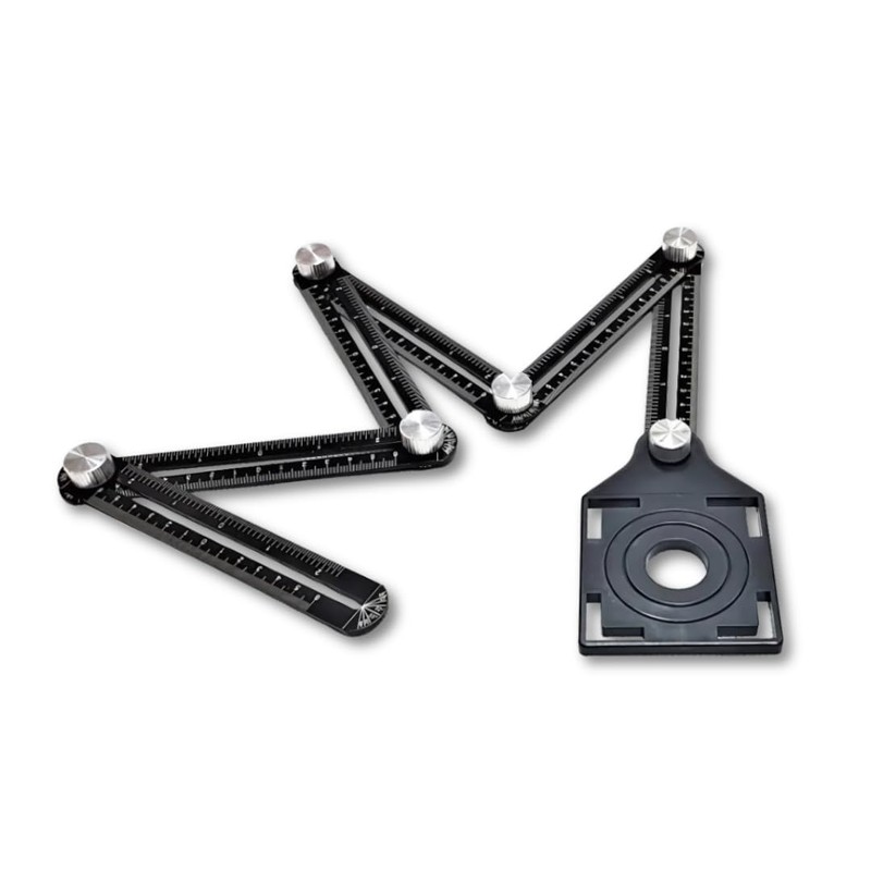 PARENCE.- Mehrwinkel-Messlineal mit Positionierloch - Winkellehrwerkzeug - Aluminiumlegierung - 6