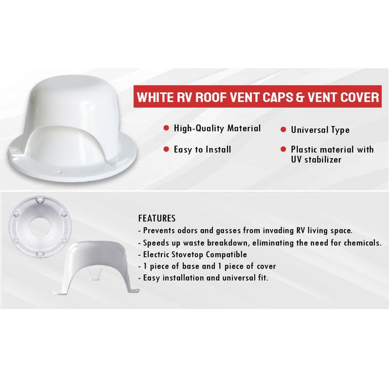 RV Vent Cap | Vent Cap Replacement - White RV