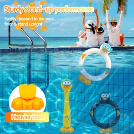 zeeloopbee Dive Rings Swimming Pool Toys for Kids Toddlers, 3Pcs Duck Diving Rings for Training Confidence Building Underwater Fun, Sinkies for kids Swimming Dive Pool Toys Games for Kids 7-12