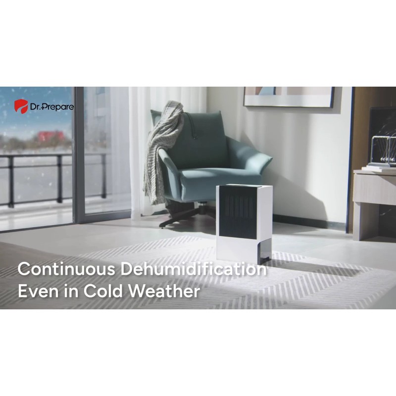 Dr. PREPARE 1250 Sq Ft 3L Dehumidifier for Basement Home