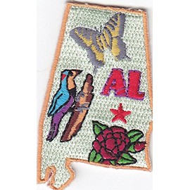 LA LOUISIANA STATE SHAPE Iron On Patch Mardi Gras Music