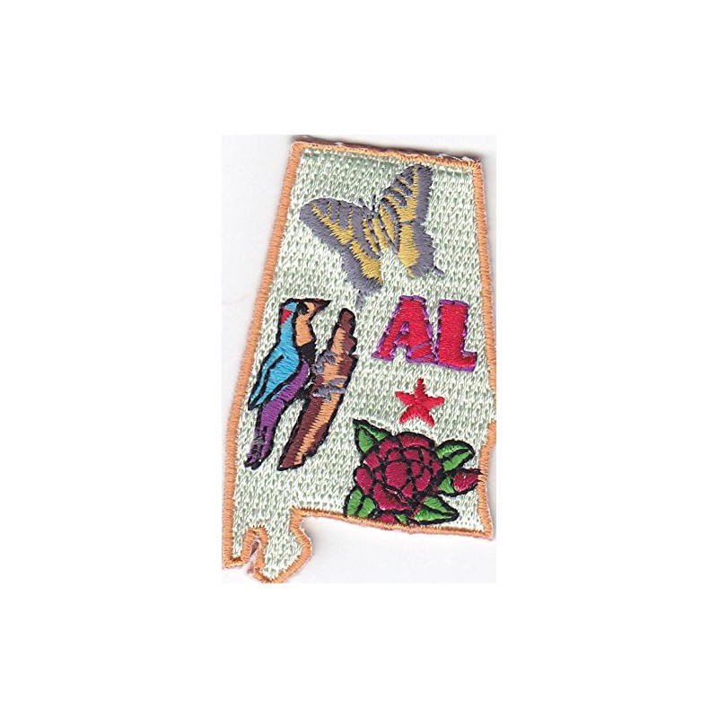 LA LOUISIANA STATE SHAPE Iron On Patch Mardi Gras Music