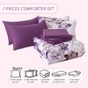 Dintszyayue Purple Floral Comforter Set Queen 7 Pieces Bed in