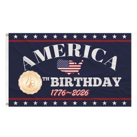 America Birthday Flag 1776 2026 America Anniversary God Bless USA Patriot 3X5 FT (B2)