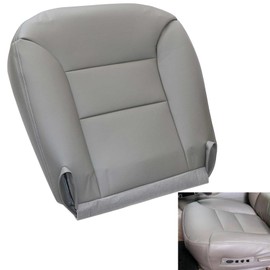 NLQR Pewter Gray #132 Front Driver Side Bottom Replacement Microfiber Leather Seat Cover Compatible with Chevy Silverado Tahoe Suburban Sierra Yukon 1995 1996 1997 1998 1999