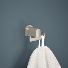 Peerless PA419-BN Xander Double Towel Hook, SpotShield Brushed Nickel