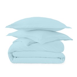 Whisper Organics Duvet Cover - 100% Organic Cotton Duvet Cover - 500 Thread Count Sateen Weave - GOTS Certified, Color Powder (Twin Size)