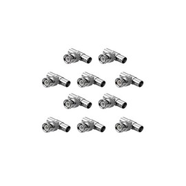 SIENOC 10xT Shape 3 Way BNC T Male to Double Female RF Coaxial Adapter