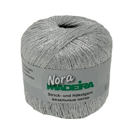 Madeira Nora Crochet Yarn Glitter Yarn Knitting Yarn Metallised Crochet Yarn 5 x 25 g Colour 342 Silver