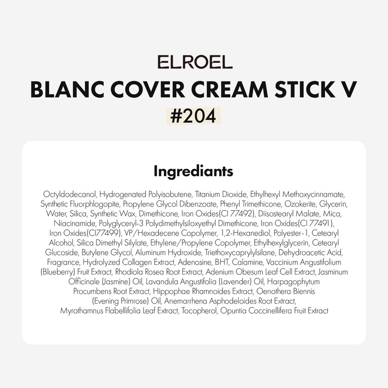 ELROEL Blanc Cover Cream Stick V White - Korean Color-Changing