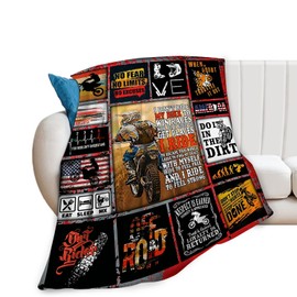 Motorcycle Blanket for Boys Girls Women Men Dirt Bike Gifts Motorcycle Throw Blanket Plush Cozy Flannel Fleece Ultra Soft Fuzzy Blankets 50"X40"