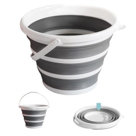 Moodyin Collapsible Water Bucket (10L / 2.6 Gal) – Portable, Easy to Carry & Store, Ideal for Car Wash, Cleaning, Camping, Fishing and Outdoor Activities with Collapsible Handle Design