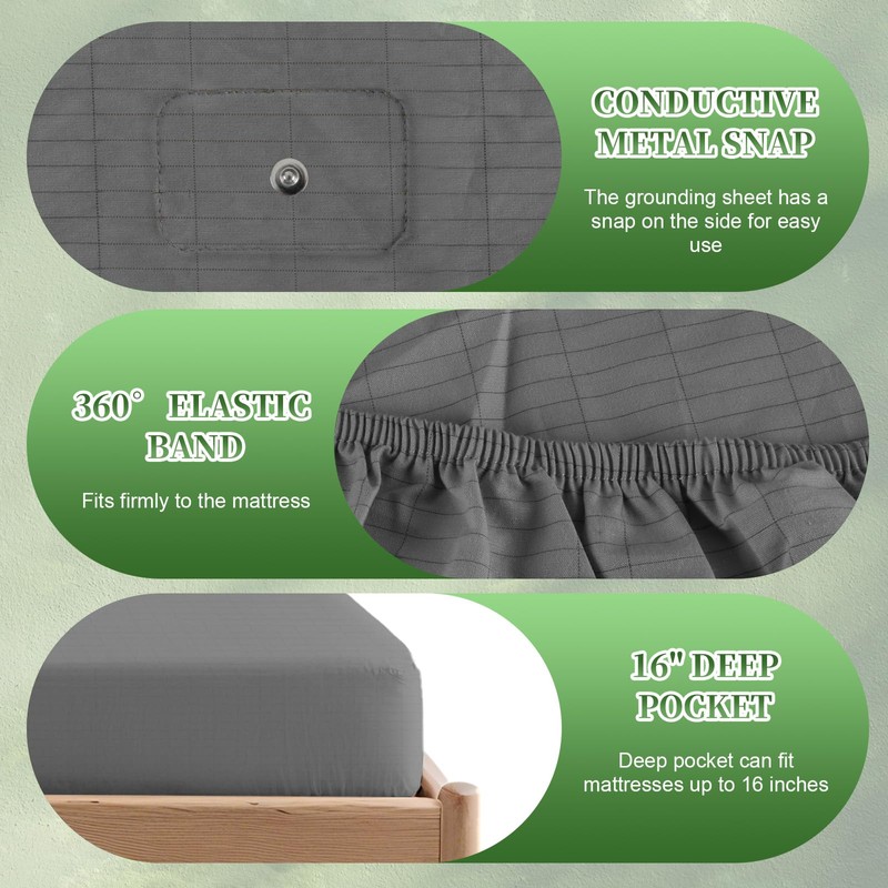 WingFly Grounding Fitted Sheets 180 x 200 cm Grounding Bed