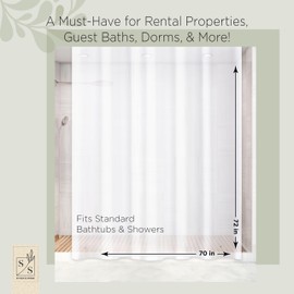 Stitch & Stone Shower Curtain Liner, Premium Extra Lightweight Durable Waterproof 3g PEVA for Bathroom with Weighted Magnets, Standard Size 70" x 72" Frosty 1 Pack