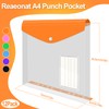 Punched Pockets Plastic Wallets, 12Pcs A4 File Folders for Document
