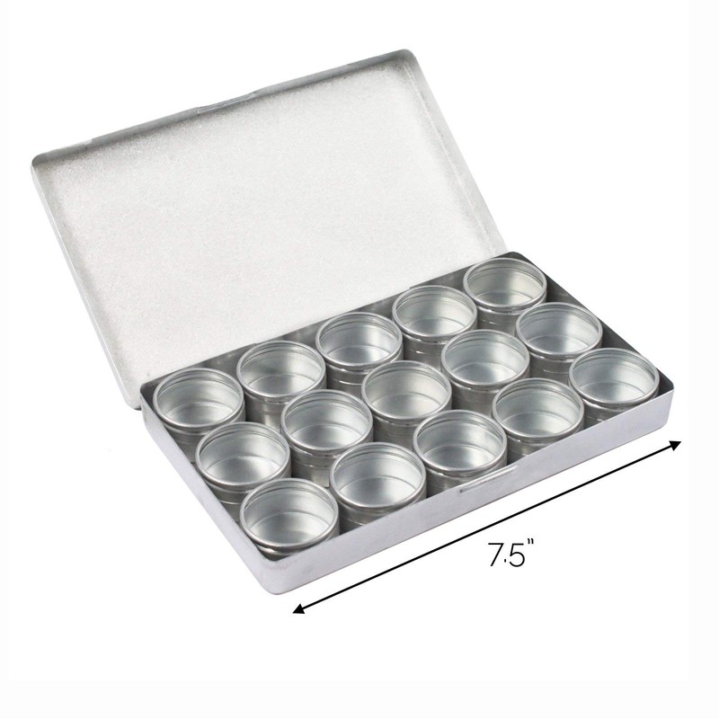1.5" Aluminum Hobby Storage Container Set 15 Piece