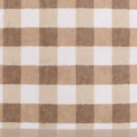 Hayashi FI7003-3P28 Face Towels, Set of 3, Approx. 13.4 x 31.5 inches (34 x 80 cm), Aegean Cotton Bay Checker, Beige