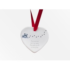 Image Industry Staffordshire Bull Terrier Walk Beside Us Ceramic Heart - Dog Memorial - Memorial Gift - Hanging Decoration (Grey)