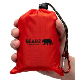 Bearz Outdoor, compact picnic blanket, beach blanket, waterproof blanket for trips, lightweight, camping, rain cover, music festival equipment, mat for hiking, sports and the beach, comes with its own pouch