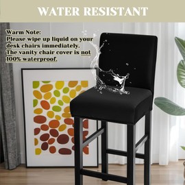 GOSTADY Bar Stool Covers Set of 4, Waterproof Barstool Seat Covers Stretch Counter Height Chair Covers for Pub Tall Chair with Backs, Bar Chair Covers for Kitchen Dining Room Cafe, Black