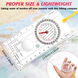 Navigation Compass Scout Compass Orienteering Compass Lightweight Hiking Compass with Adjustable Tilt for Expedition Map Reading Navigation Orienteering (12.5 x 6.0 cm)