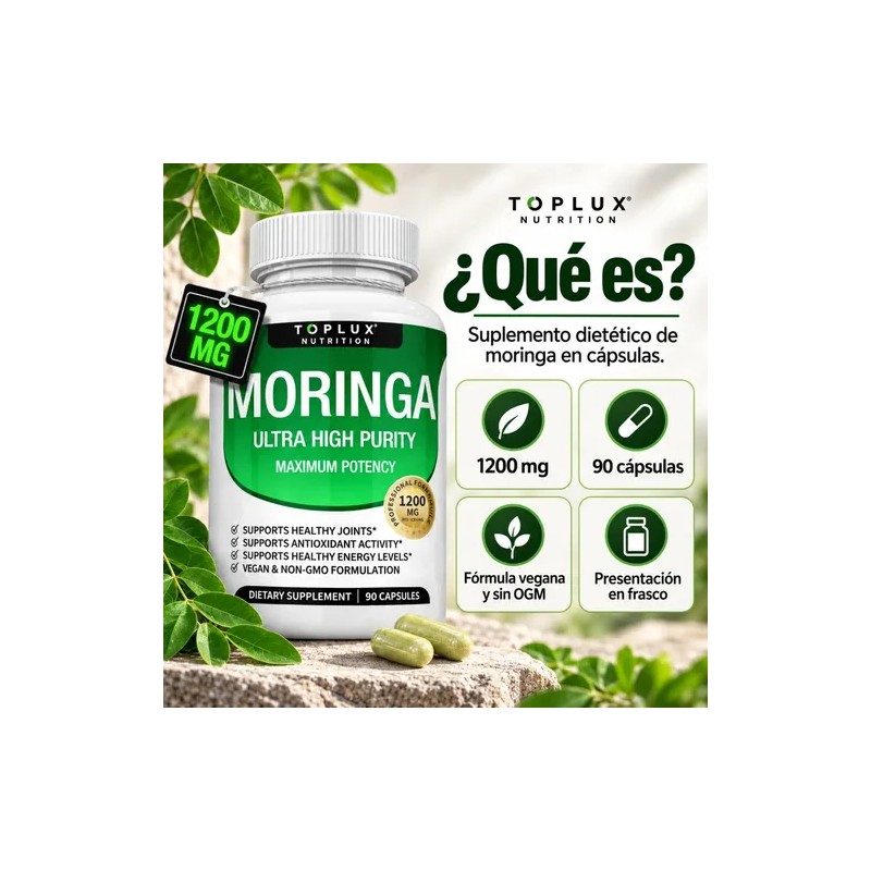 Extracto De Moringa Oleifera En Cápsulas 1200 Mg 90 Piezas