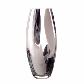 Small Taper Vase in Clear, Grey and Black (Storm Cloud) (h-25cm)