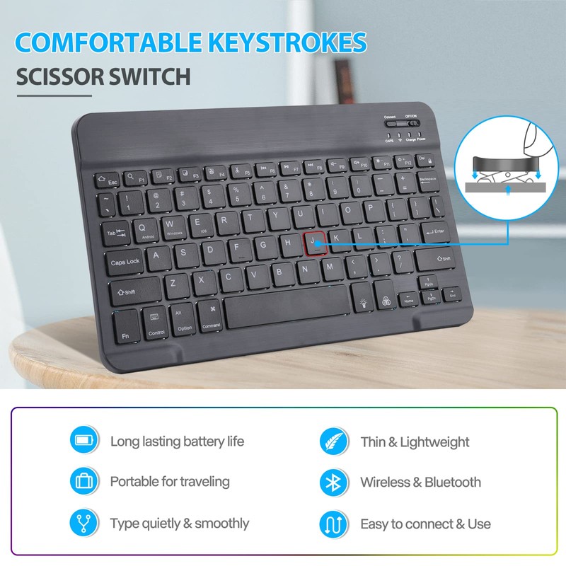 FunYaung Backlit Keyboard Case for Fire HD 10/10 Plus Tablet