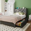 Einhomn Platform Twin Bed Frame with 4 Storage Drawers, Upholstered