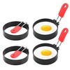 Egg Ring 4-Pack Stainless Steel Egg Rings with Anti-Scald Folding
