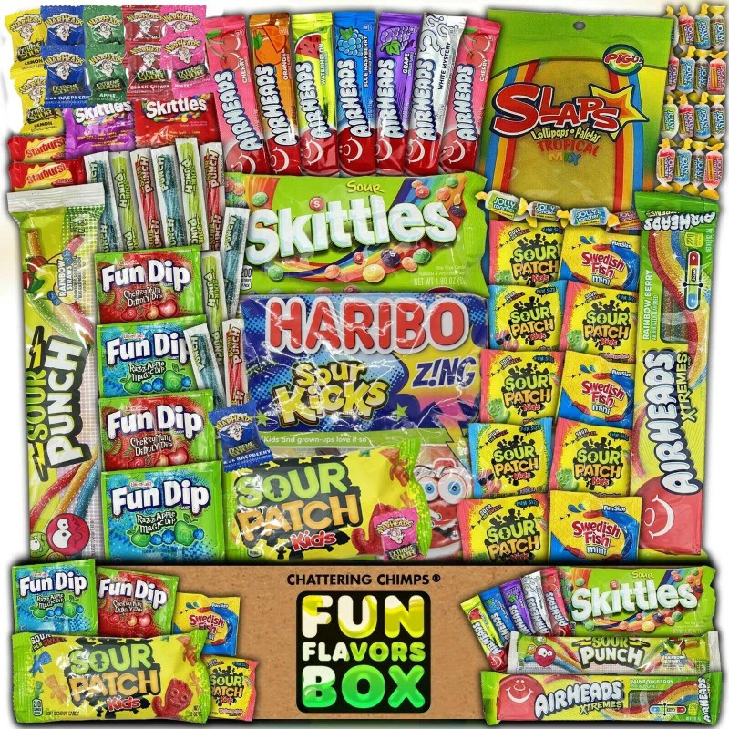 Fun Flavors Box Ultimate Sour Candy Box 80 Count Care