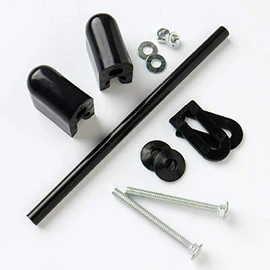 One Stop DIY Classic Toilet Seat Fixing Set with Black Hinges (Set of 4)