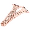 Watch Band Double Rows RhinestonesStudded Replacement Metal Strap for IOS