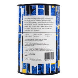 Moya Organic Japanese Genmaicha Green Tea Loose Leaf | 60g Sencha with Rice | Tea from Japan | Friendly for Vegans and Vegetarians | Packed in Multicolored Carton Tin | Perfect for a Gift