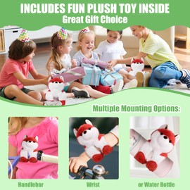 ONETOALL Kids Bike Basket with Cuddly Toy, Kids Bicycle Handlebar Bag, Girl's & Boy's Gifts for Balance Bike Tricycle Scooter