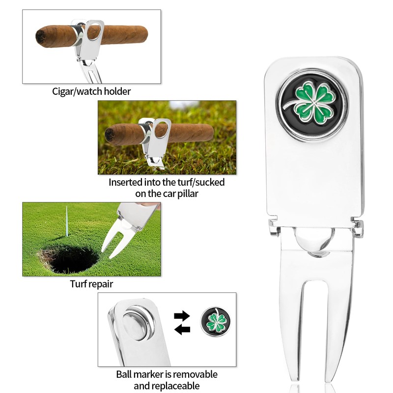 BOXOB Golf Cigar Clip, 3 in 1 Multi-Function Removable Replacement