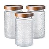 Adodeen 3-Pack 32oz Glass Jar With Airtight Lid,Kitchen Canisters For