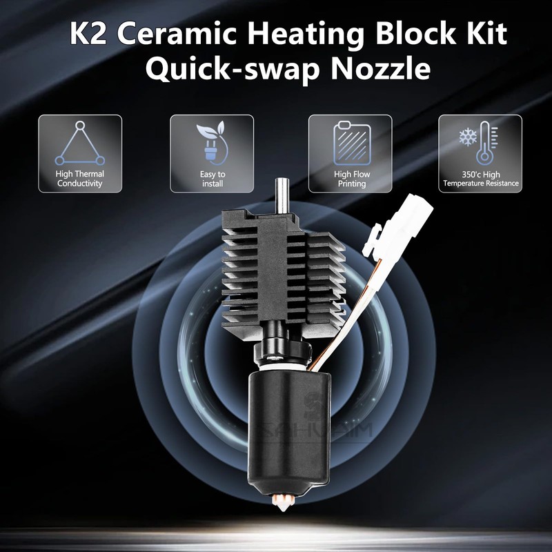 Sahvaim K2 Plus Ceramic Heating Block Kit, High Flow Hotend