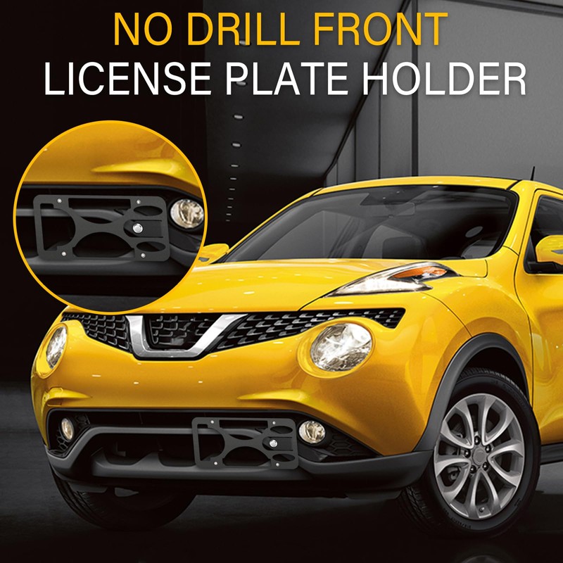 No Drill License Plate Holder Compatible with Nissan Leaf 2011-2017