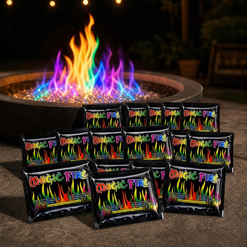 18PCS Magic Fire Sachets 10 G Packs, Fire Colour Changing