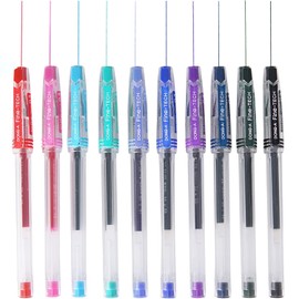 Dong-A Ultra Fine Point 0.3mm Ink pen Assorted 10 Colors Gel Pens Thin line and Smooth touches Gel Ink Rolling ball pens, Multicolor, 10 Count (Pack of 1)