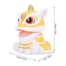 Enforose Chinese Traditional Lion Nod Decoration, Lion Dance Car Decoration Model Suitable Chinese Wealth Auspicious Lion Dance Model Home Decoration for Family and Car (Yellow)