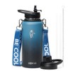 Coolflask Insulated Water Bottle with Strap, 32 oz Metal Water
