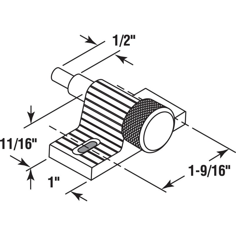 Prime-Line U 9848 Twist-In Patio Door Lock, 1-9/16 In., Cast